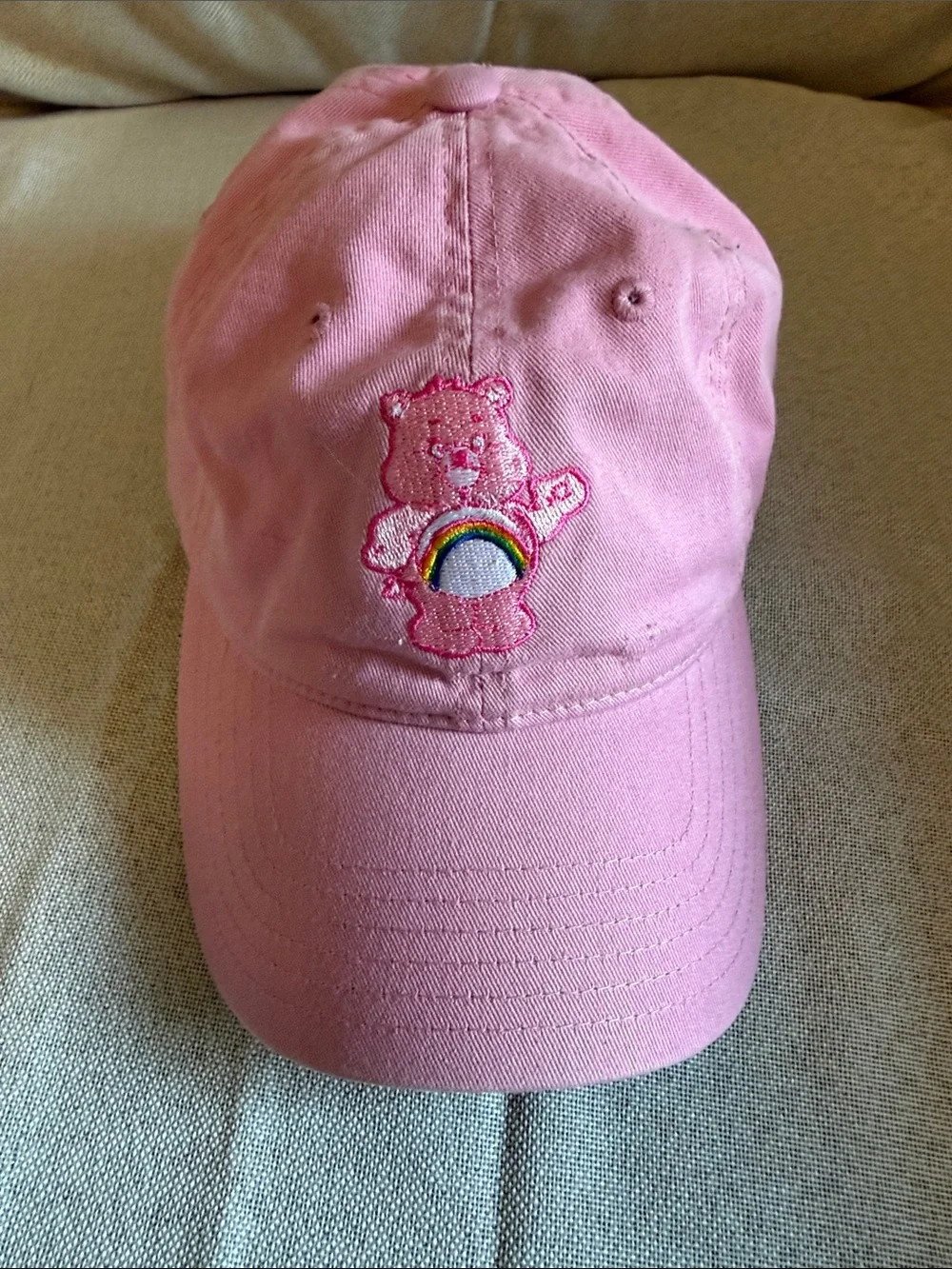 Care Bears Pink Baseball Cap with Embroidered Rainbow Bear